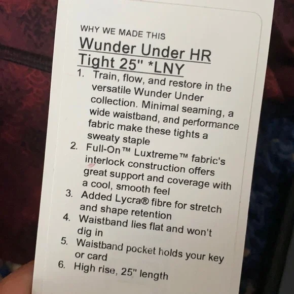 Lululemon wunder tunder hr tight 25” *LNY